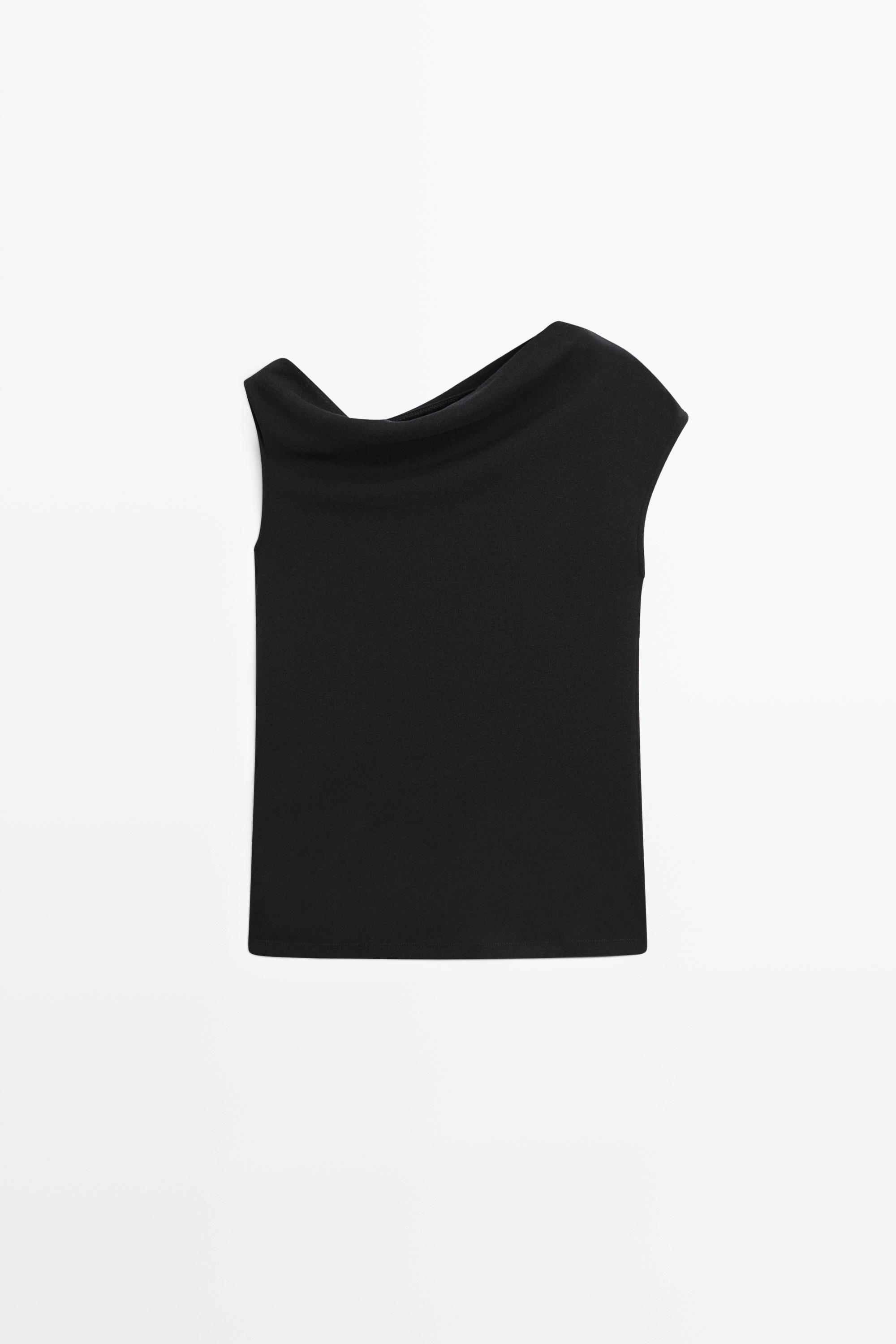 Asymmetric top with rhinestone detail
